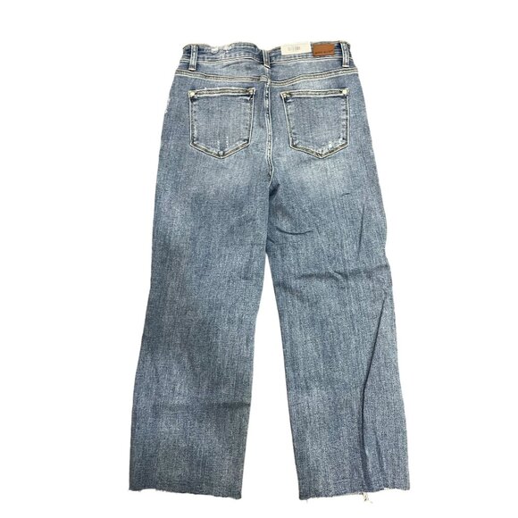 Judy Blue Medium Blue Denim High Waist Wide Leg Capri Pants JB8256 - Picture 2 of 6